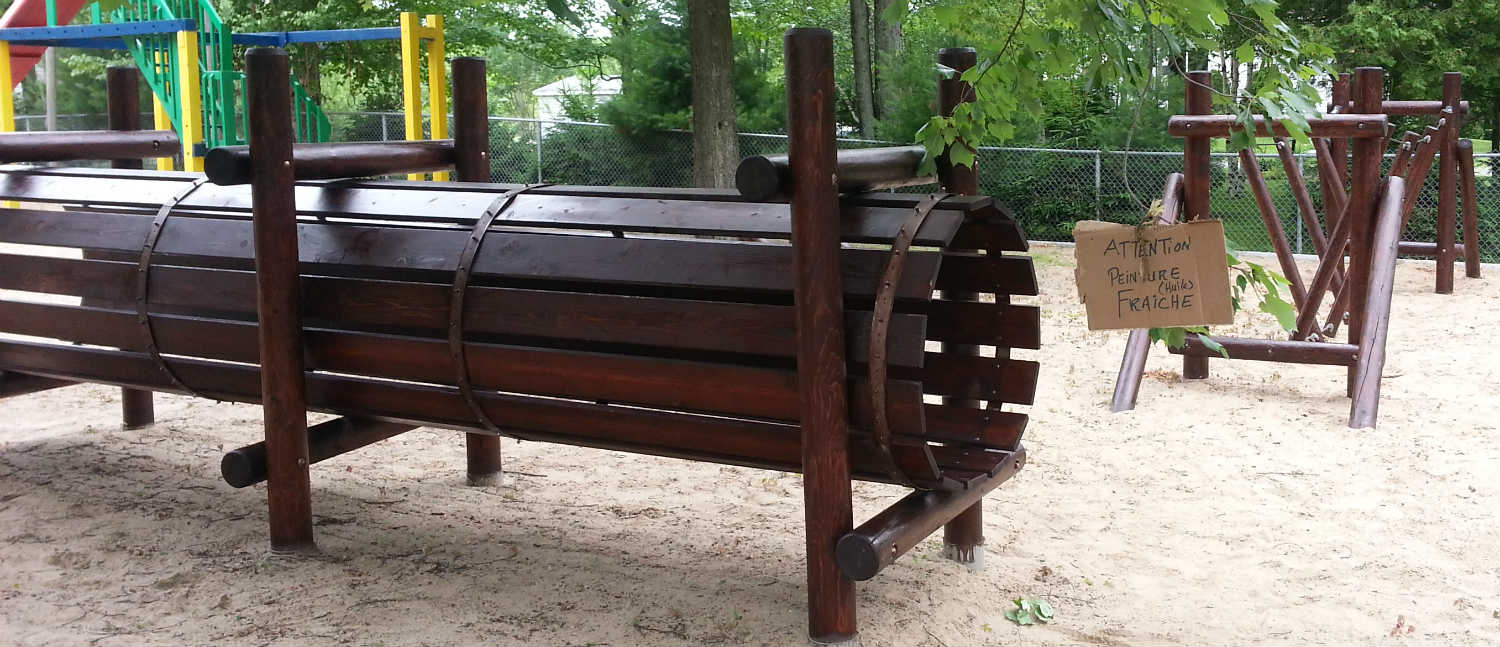 Module de jeu en bois rond