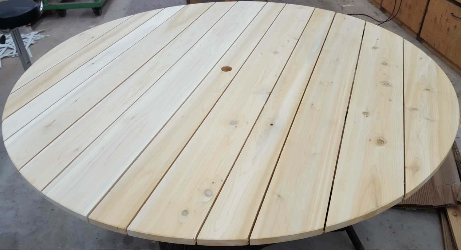 Plateau de table rond en pin